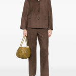 Pantaloni in pelle scamosciata in marrone 'S Max Mara - donna 