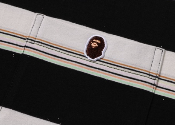T-shirt a righe a maniche lunghe multicolore A bathing Ape - uomo 
