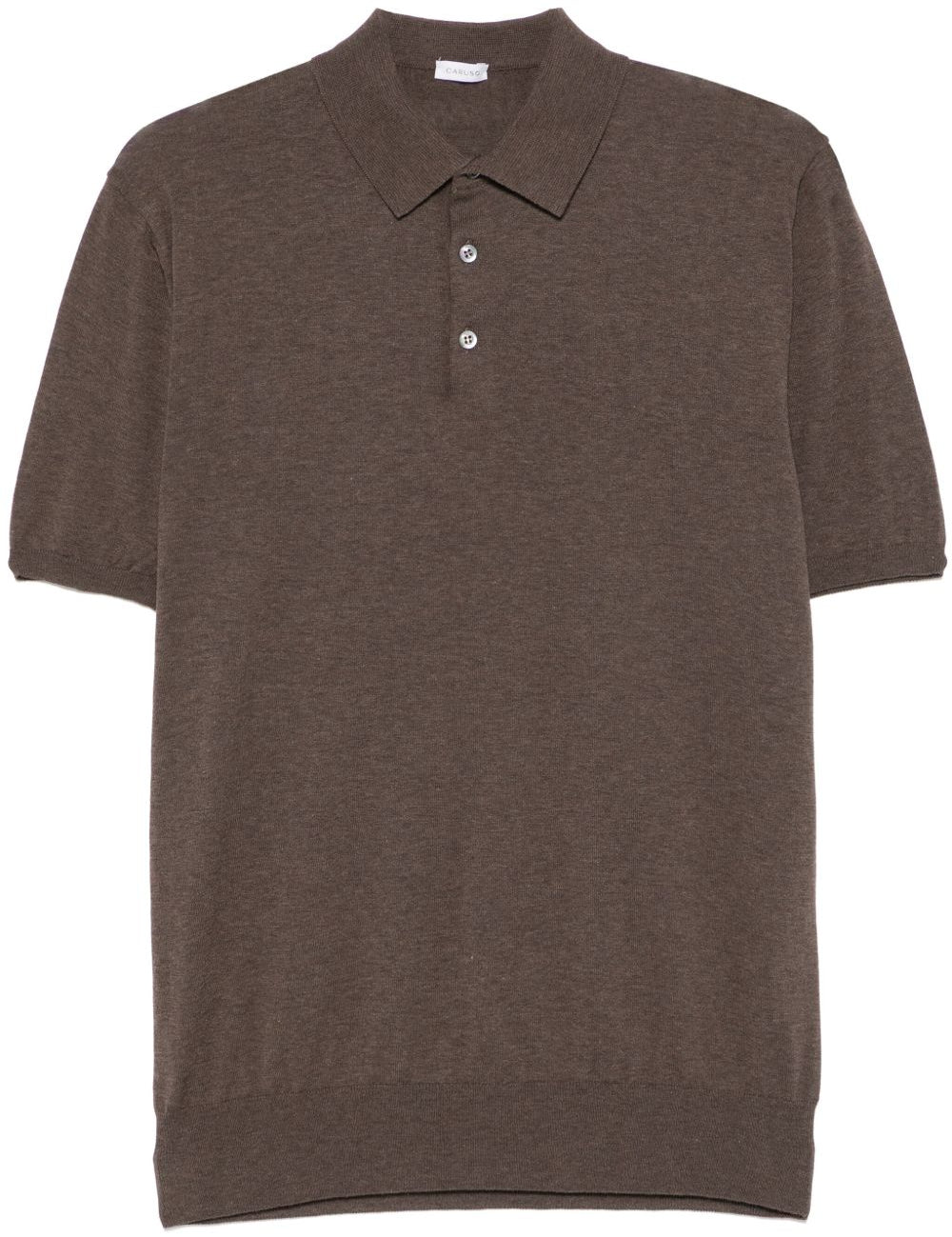 Polo in cotone in marrone Caruso - uomo 