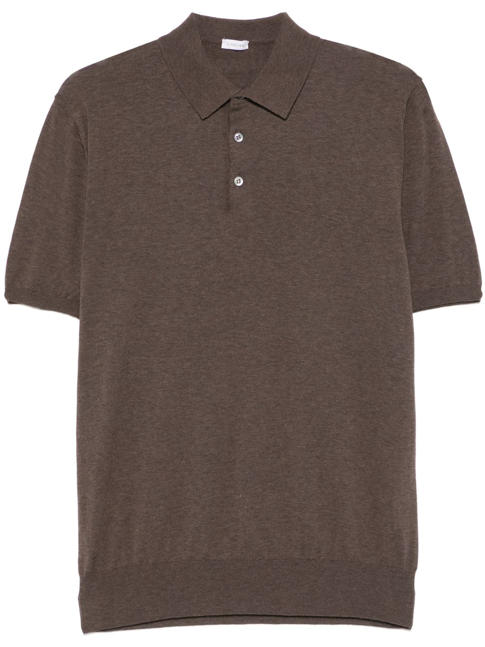 Polo in cotone in marrone Caruso - uomo 
