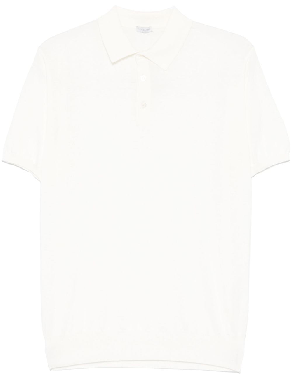 Polo in cotone in bianco Caruso - uomo 