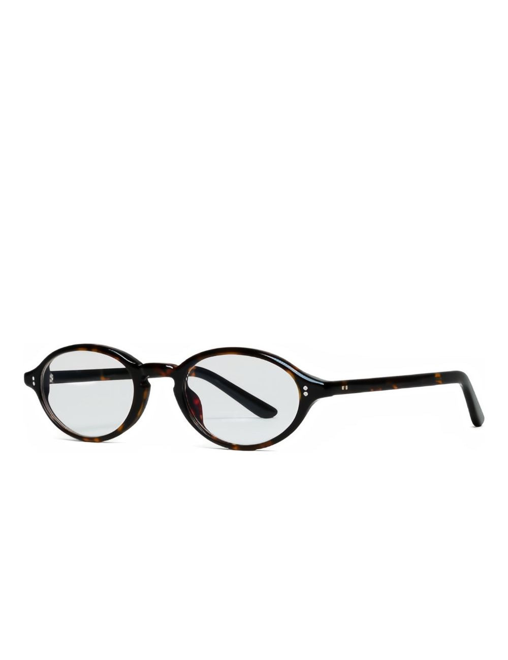 Occhiali lex con montatura ovale e rivetti in metallo in marrone Chimi - unisex 