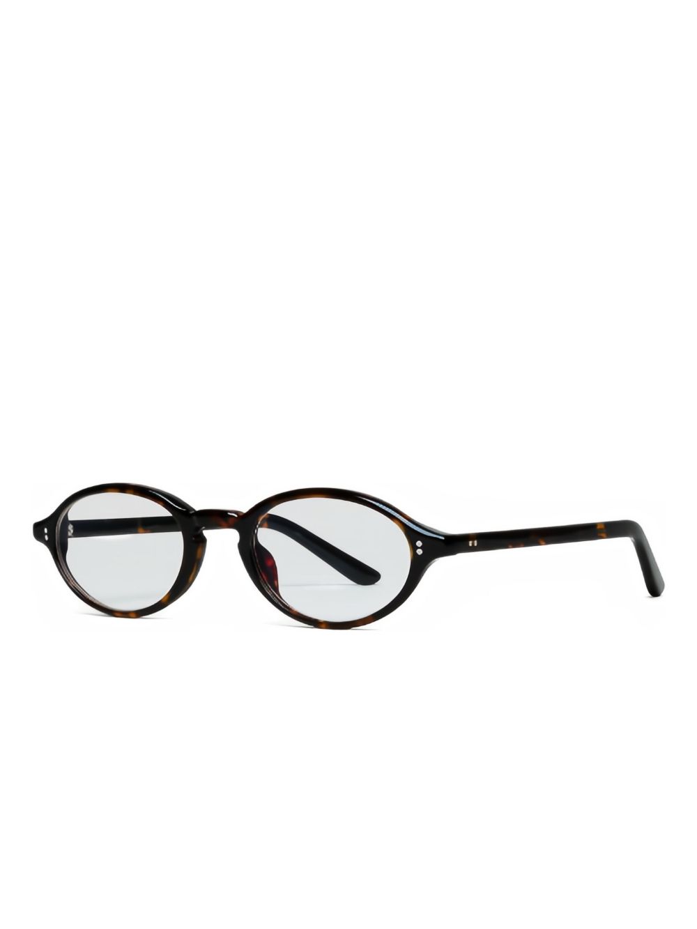 Occhiali lex con montatura ovale e rivetti in metallo in marrone Chimi - unisex 