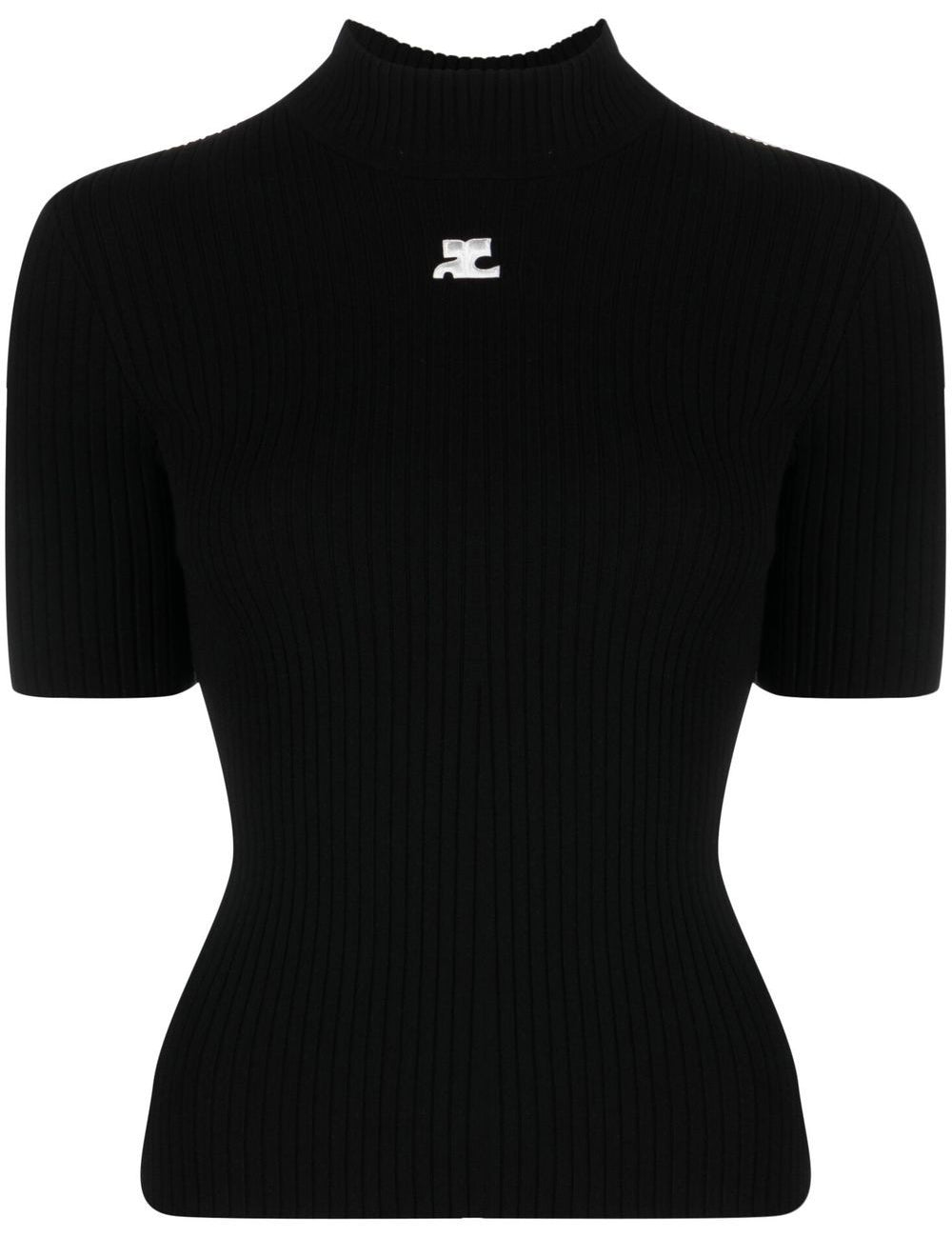 Top a collo alto in nero COURREGES - donna 