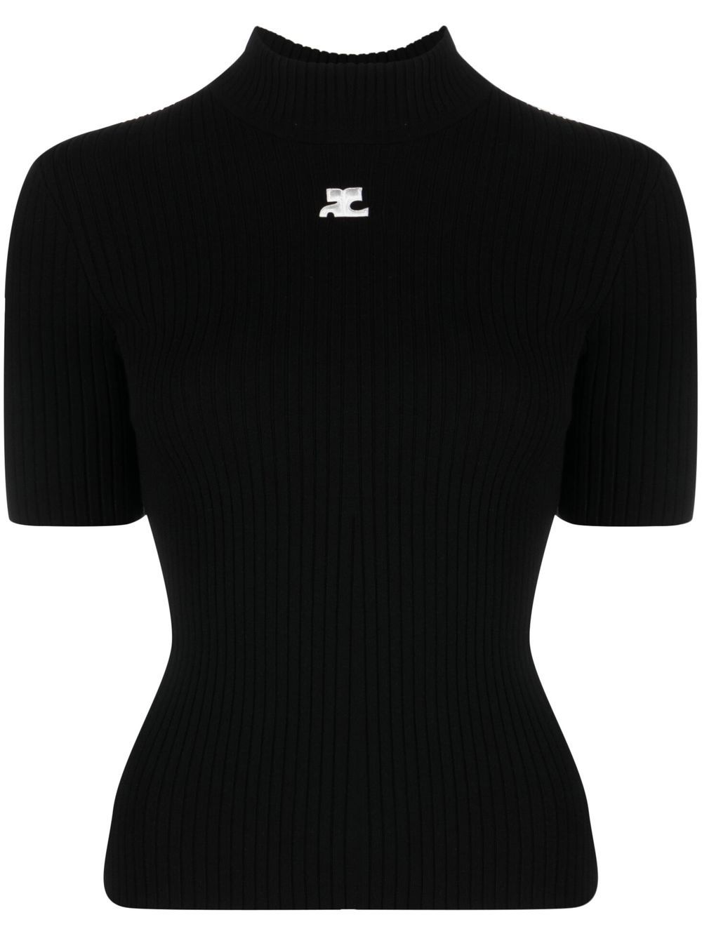 Top a collo alto in nero COURREGES - donna 