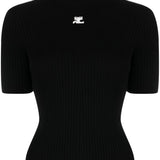 Top a collo alto in nero COURREGES - donna 