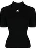 Top a collo alto in nero COURREGES - donna