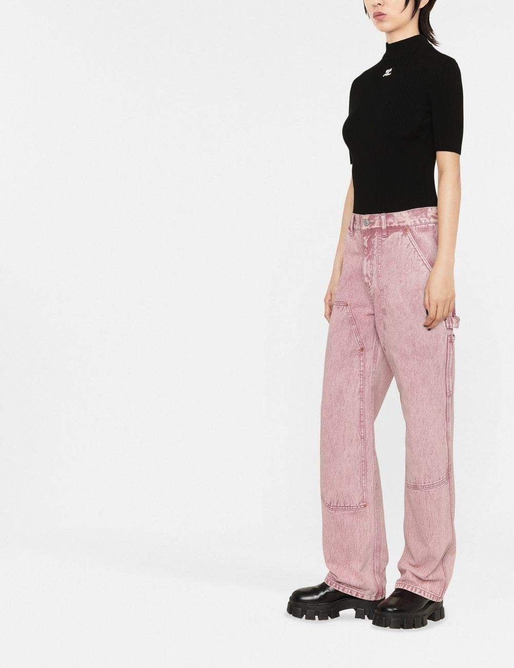 Top a collo alto in nero COURREGES - donna 