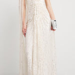 Abito da sera con paillettes goldfinger 007 in avorio Jenny packham - donna 