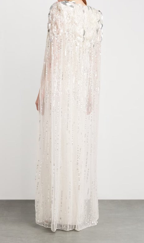 Abito da sera con paillettes goldfinger 007 in avorio Jenny packham - donna 