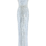 Abito da sera Chrissy con paillettes e cristalli in celeste Jenny packham - donna 