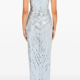 Abito da sera Chrissy con paillettes e cristalli in celeste Jenny packham - donna 