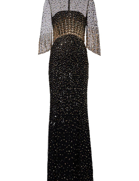 Abito lungo Kiya con decorazioni in lilla Jenny packham - donna 