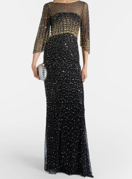 Abito lungo Kiya con decorazioni in lilla Jenny packham - donna 
