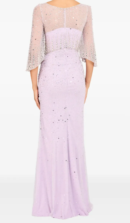 Abito lungo Kiya con decorazioni in lilla Jenny packham - donna 