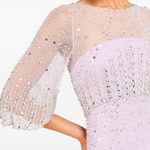 Abito lungo Kiya con decorazioni in lilla Jenny packham - donna 