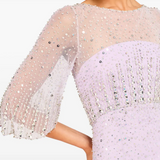 Abito lungo Kiya con decorazioni in lilla Jenny packham - donna 