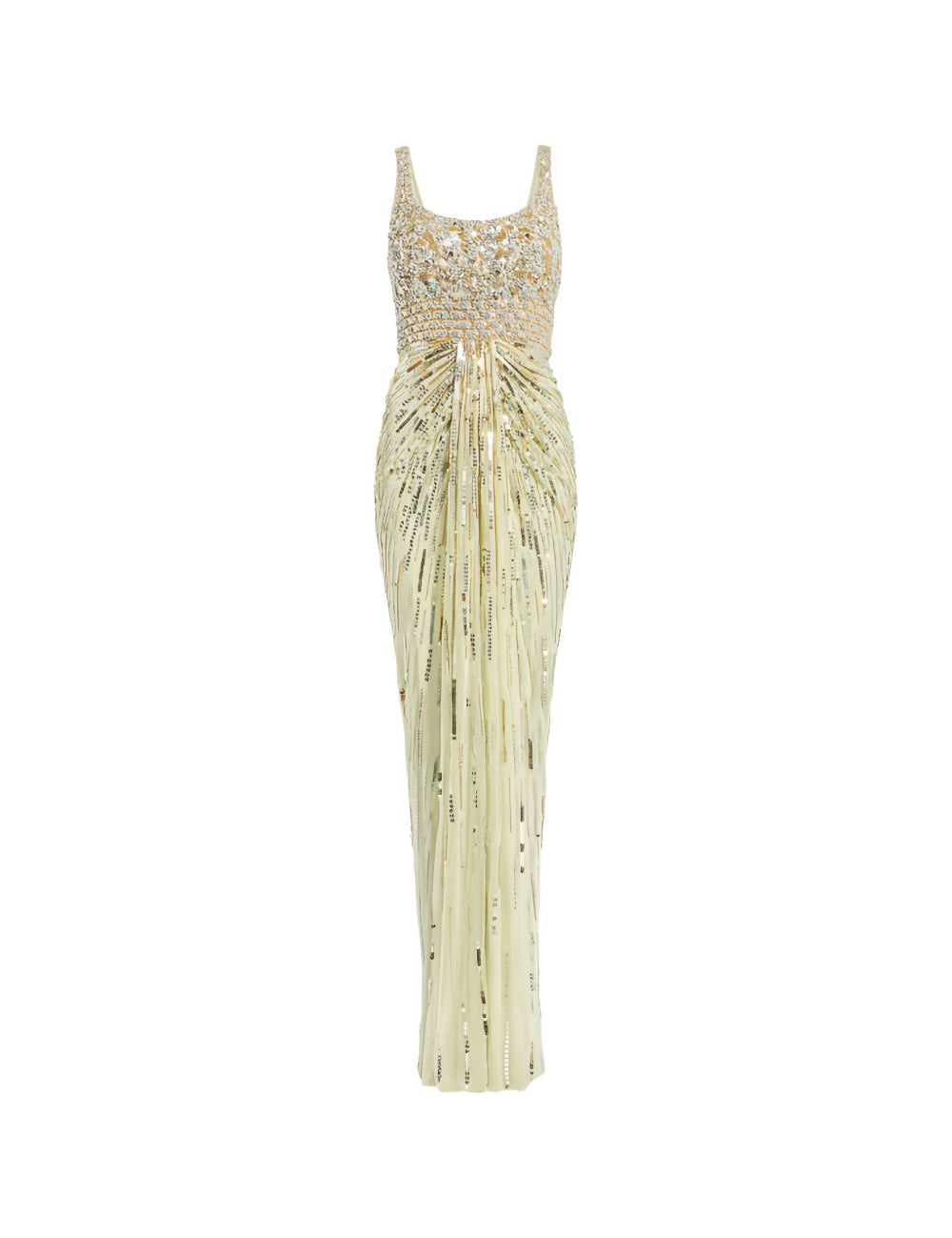 Abito Elixir lungo con paillettes in verde Jenny packham - donna 