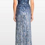 Abito Dusk lungo con paillettes in blu Jenny packham - donna 