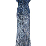 Abito Dusk lungo con paillettes in blu Jenny packham - donna 