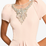 Abito lungo nocturne con cristalli in rosa Jenny packham - donna 