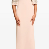 Abito lungo ilana con cristalli in rosa Jenny packham - donna 