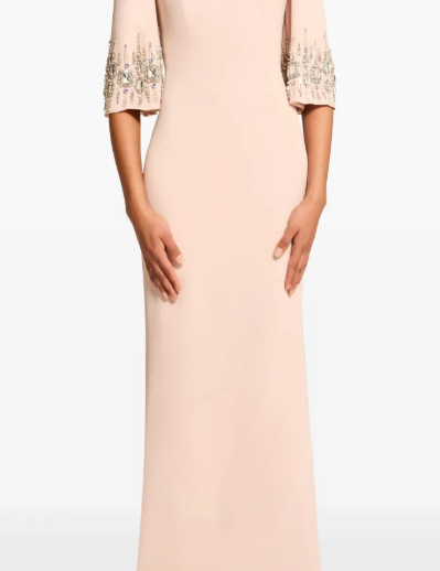 Abito lungo ilana con cristalli in rosa Jenny packham - donna 