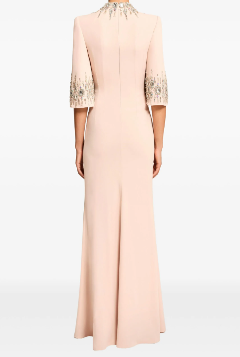 Abito lungo ilana con cristalli in rosa Jenny packham - donna 
