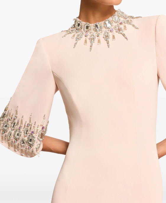 Abito lungo ilana con cristalli in rosa Jenny packham - donna 