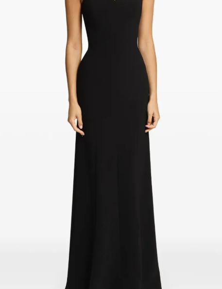 Abito lungo Lust con scollo a cuore in nero Jenny packham - donna 