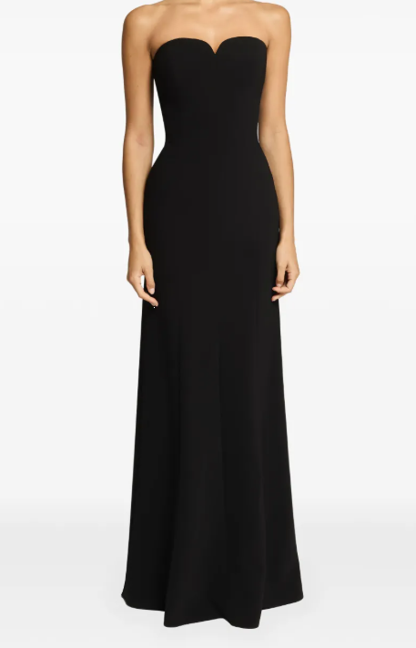 Abito lungo Lust con scollo a cuore in nero Jenny packham - donna 