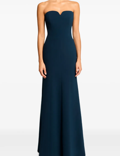Abito lungo Lust con scollo a cuore in blu Jenny packham - donna 