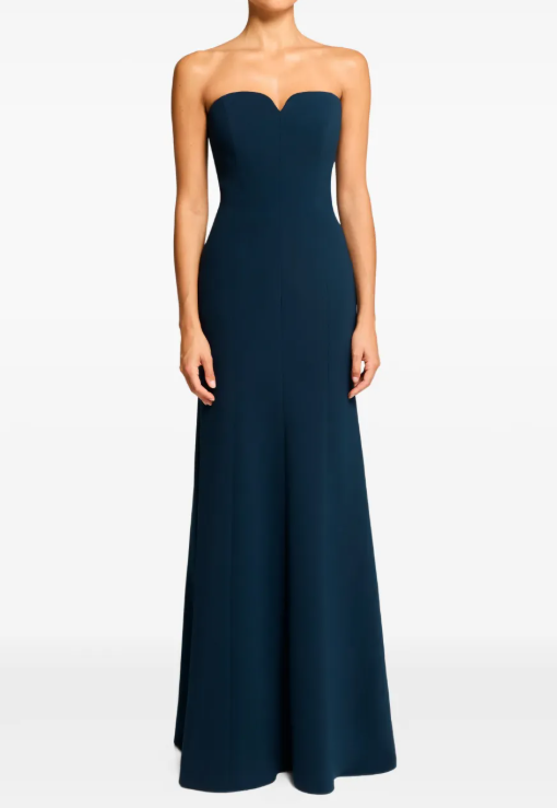 Abito lungo Lust con scollo a cuore in blu Jenny packham - donna 