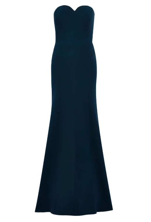 Abito lungo Lust con scollo a cuore in blu Jenny packham - donna 