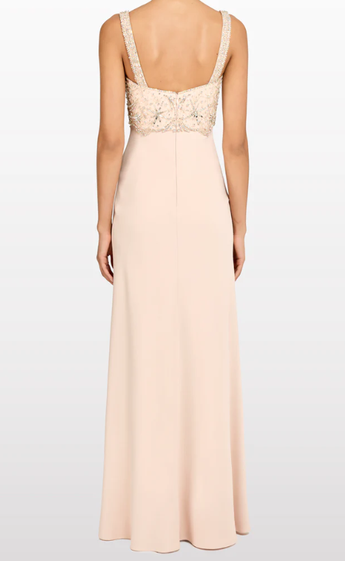 Abito lungo reverie con cristalli in rosa Jenny packham - donna 