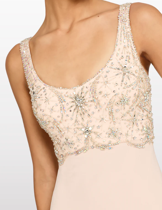 Abito lungo reverie con cristalli in rosa Jenny packham - donna 