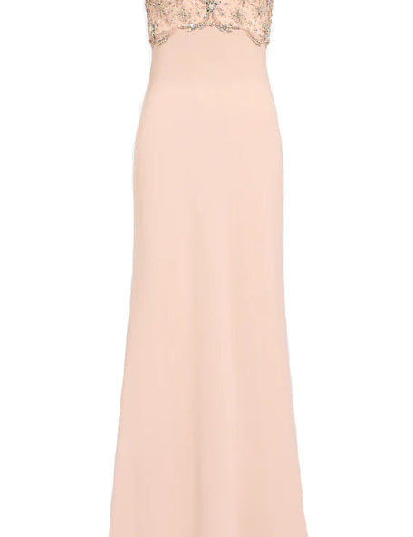 Abito lungo reverie con cristalli in rosa Jenny packham - donna 