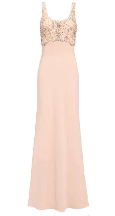 Abito lungo reverie con cristalli in rosa Jenny packham - donna 