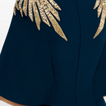Abito lungo star shower con cristalli in blu Jenny packham - donna 
