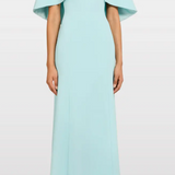 Abito lungo star shower con cristalli in celeste Jenny packham - donna 