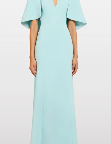 Abito lungo star shower con cristalli in celeste Jenny packham - donna 