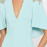 Abito lungo star shower con cristalli in celeste Jenny packham - donna 