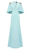 Jenny Packham Women's Star Shower Long Dress with Crystals in Sky Blue