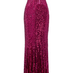 Abito lungo con paillettes black flower in viola Jenny packham - donna 