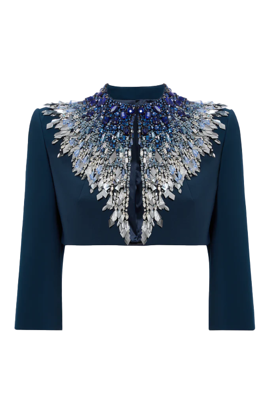 Blazer crop dexy in blu Jenny packham - donna 