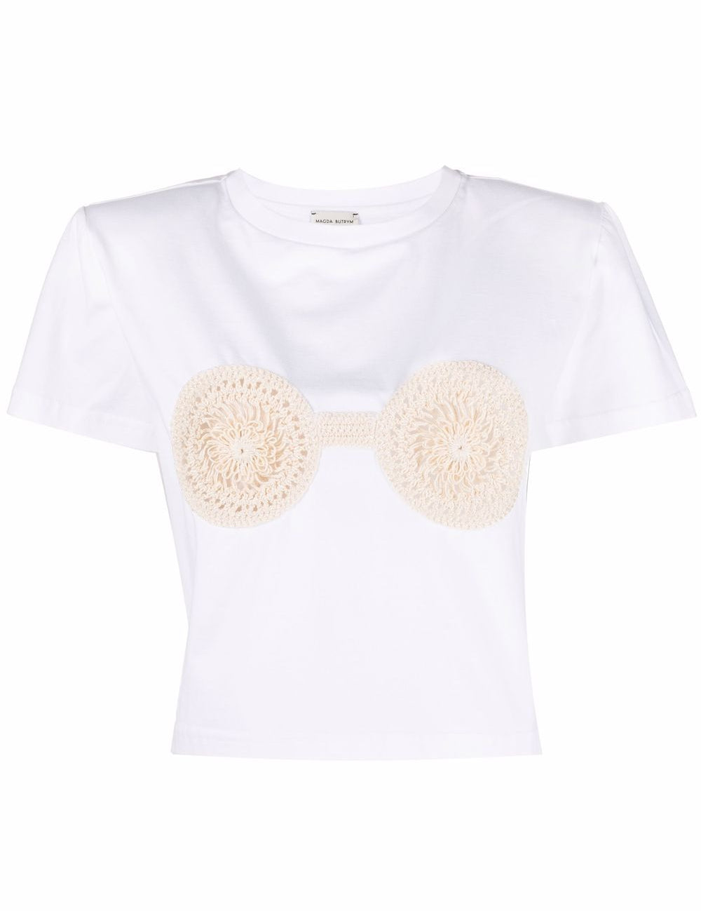 T-shirt con dettagli all'uncinetto in bianco - Magda butrym - donna 