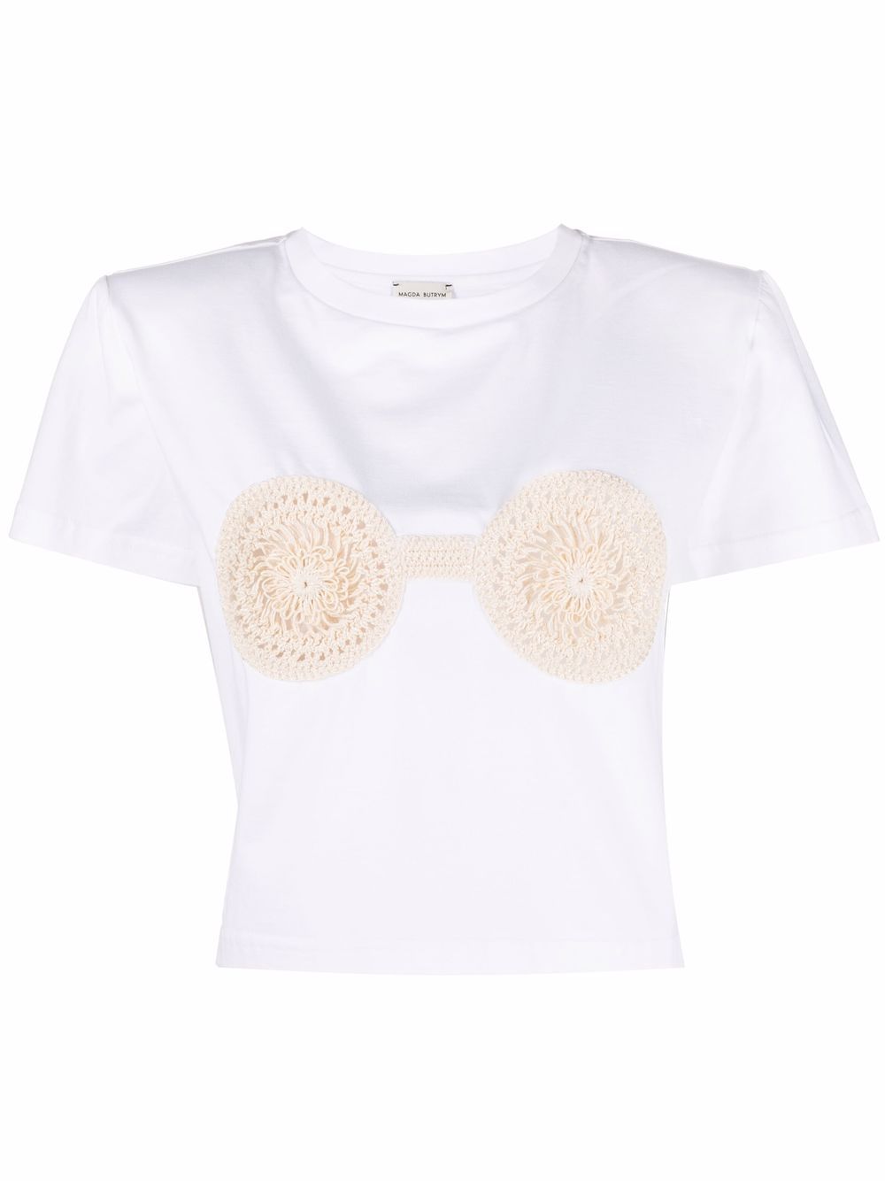 T-shirt con dettagli all'uncinetto in bianco - Magda butrym - donna 