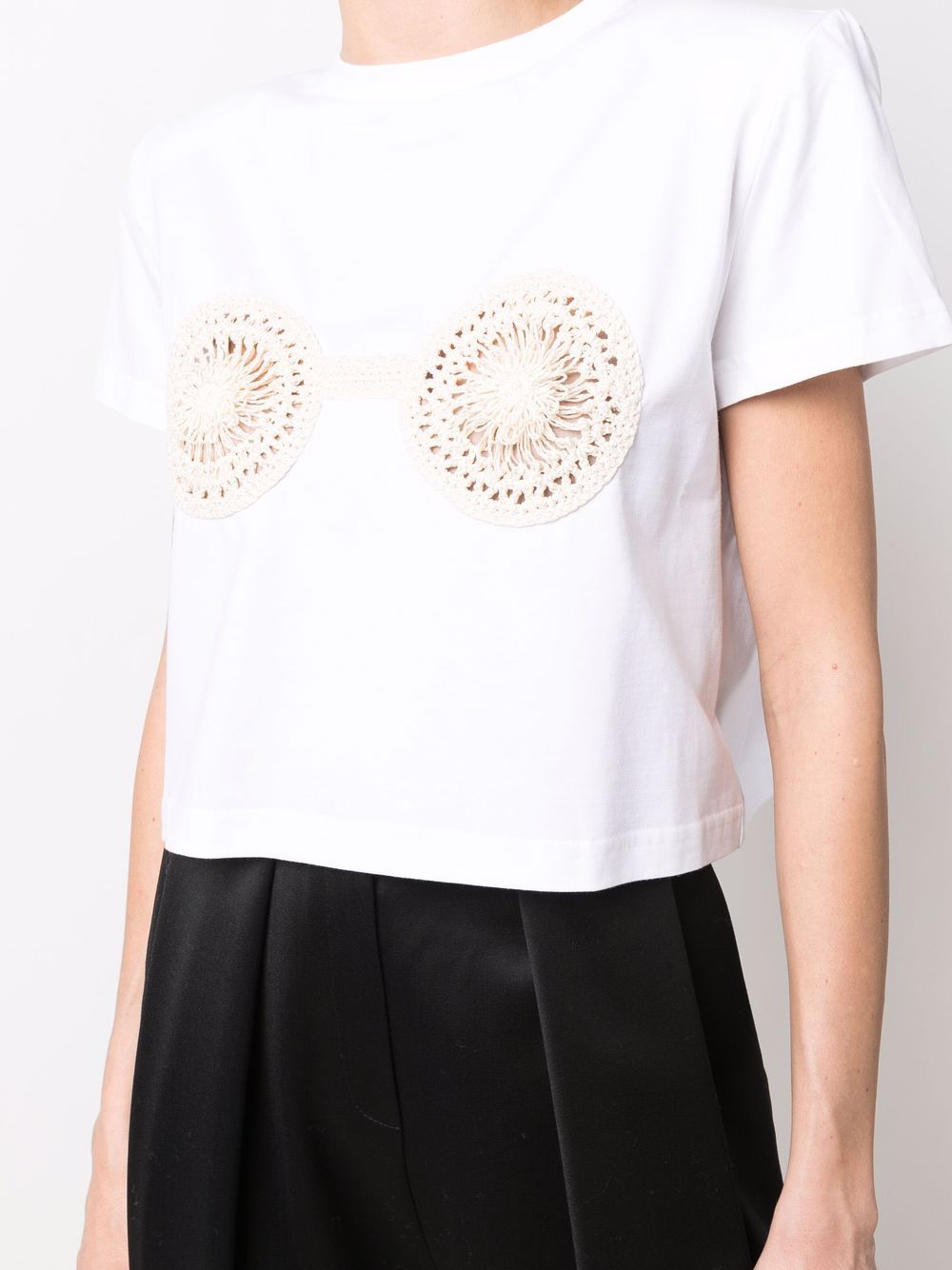 T-shirt con dettagli all'uncinetto in bianco - Magda butrym - donna 