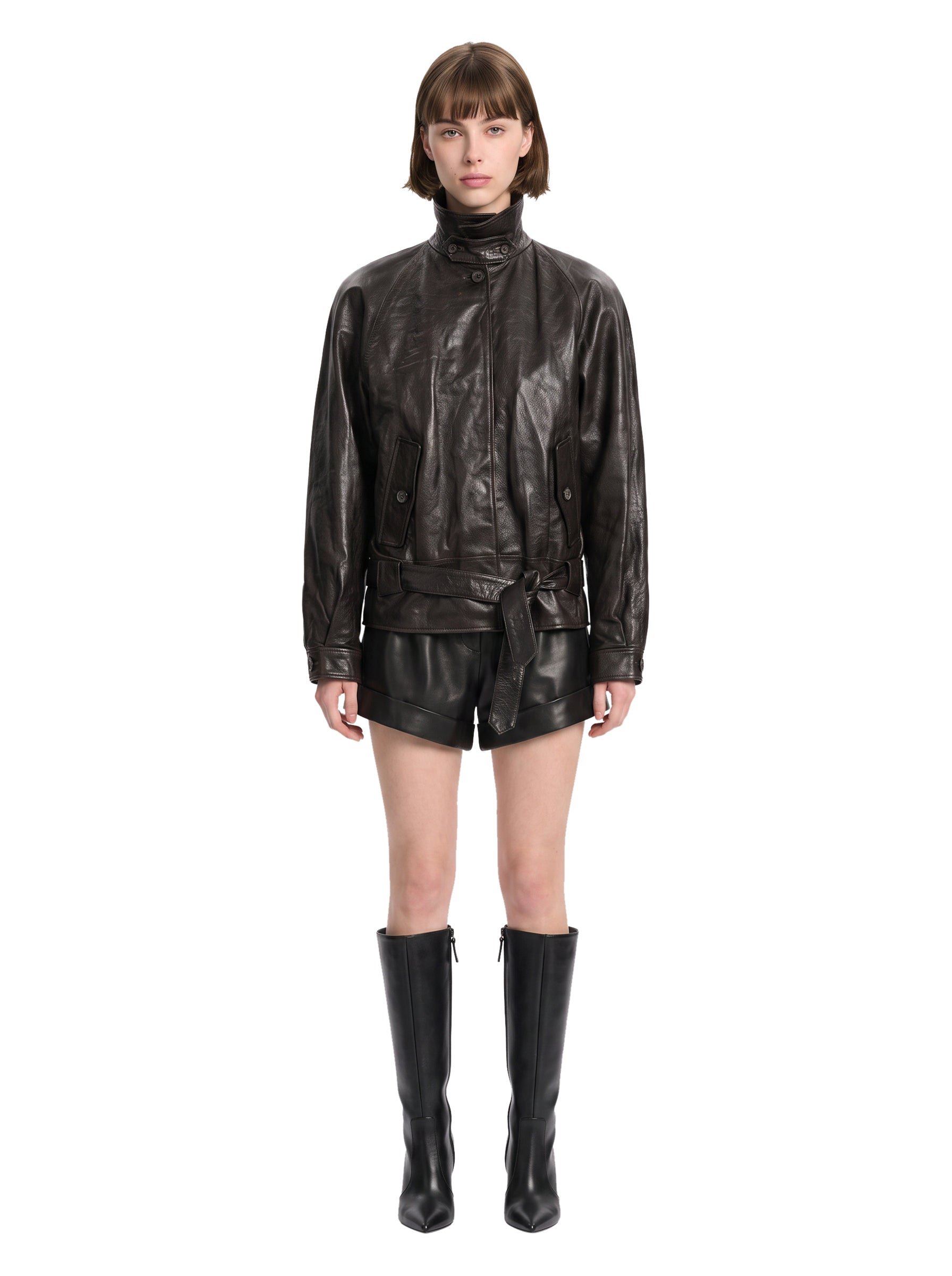 Giacca in pelle nero Magda Butrym - donna 