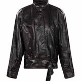 Giacca in pelle nero Magda Butrym - donna 
